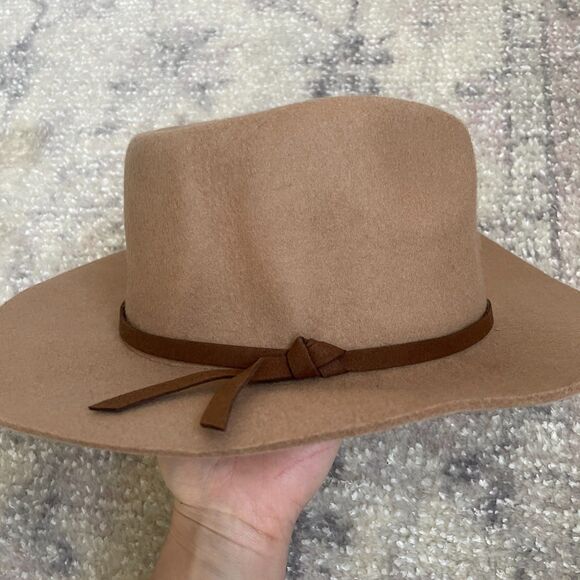 Lucky Brand Wool Fedora Hat Tan Brown One Size